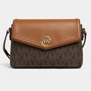 Michael Kors Brown and Tan Crossbody Bag NWOT